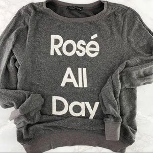 Wildfox Grey Rosè all day Sweatshirt